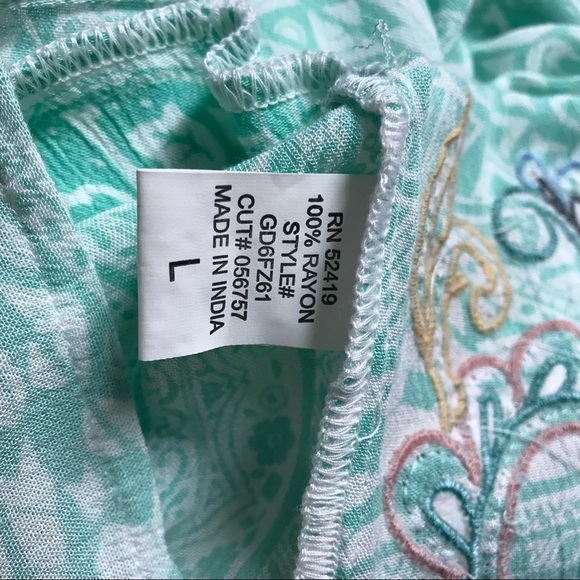 Green Dragon Beaded Surplice V-Neck Romper Size L - Picture 7 of 8